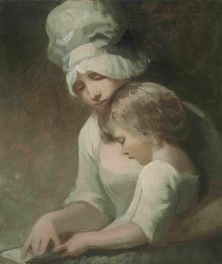 A Mother and Child Reading