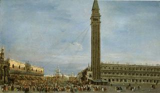 The Festival of Giovedi Grasso in the Piazzetta, Venice