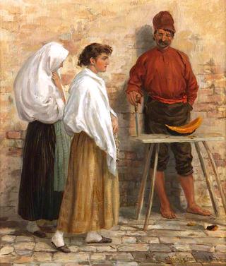 Melon Seller and Two Ladies