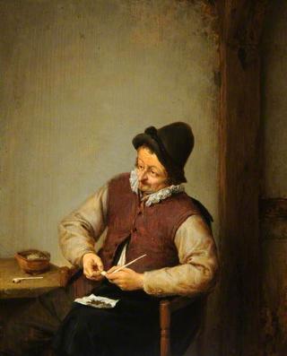 A Peasant Filling His Pipe