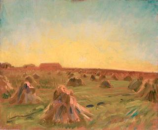 Sunset over a Harvest Field
