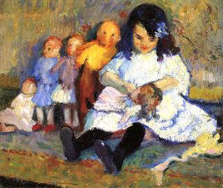 Elizabeth Playing with Her Dolls