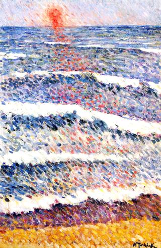 Waves on the Beach at Sunset