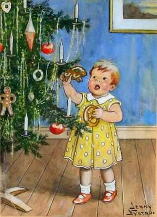 Girl by the Christmas Tree