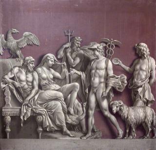 Mercury Delivering a Message to Jupiter and Juno with Neptune in Attendance