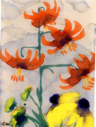 Turk's Cap Lilies and Rudbekia