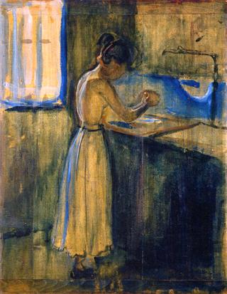 Young Woman Washing Herself