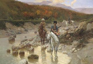 Cossacks in a Mountain Stream