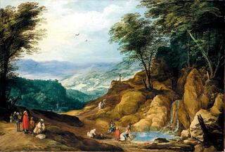 An Extensive Mountainous Landscape with Figures