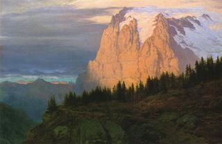 Sunset on the Wetterhorn, Switzerland