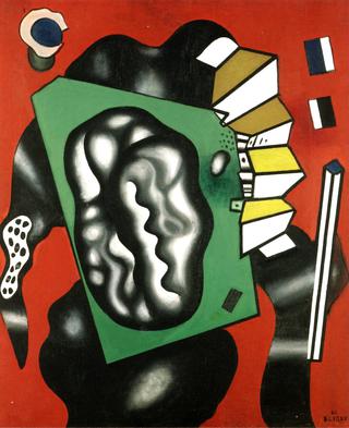 Composition on a Red Background