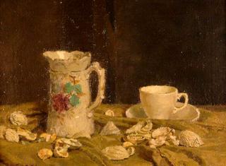 静物：水壶、茶杯和贝壳