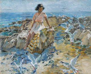 Girl and Seagulls