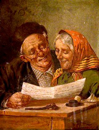 Elderly Couple Reading