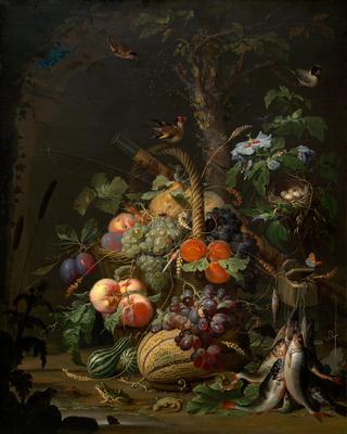 Still Life with Fruit, Fish, and a Nest