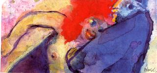 Old Man and Nude Girl