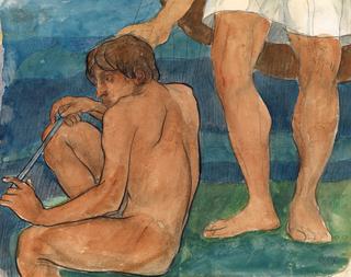 Seated Youth. Classical Composition