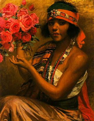 Woman with Roses