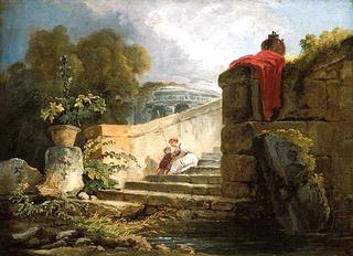 Scene in the Grounds of the Villa Farnese, Rome