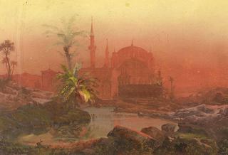 Oriental Landscape at Sunset (Orientalische Landschaft im Abendrot)