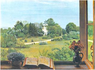 Window overlooking the Holzhausenpark in Frankfurt