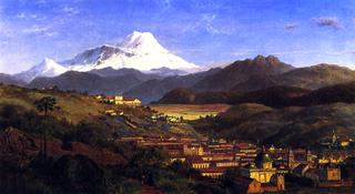 View of Riobamba, Ecuador, Looking North Towards Mount Chimborazo