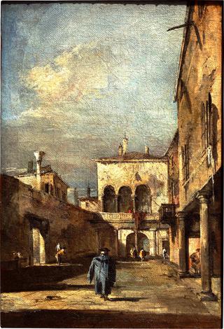 Architectural fantasy with a courtyard