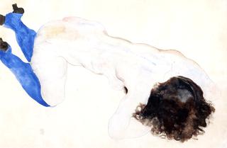 Crouching Woman with Blue Stockings