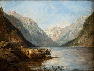 Fjord Landscape with a Boat