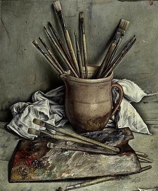 Palette and brushes