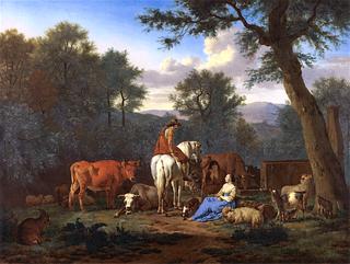 Landscape with Cattle and Figures
