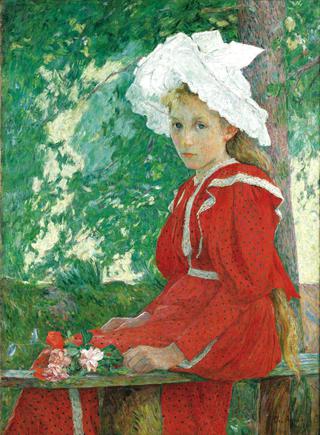 Young Girl Wearing a Dress with Spots