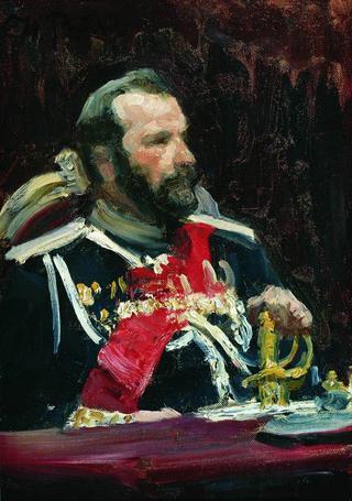 Portrait of War Minister, infantry general and member of State Council State Aleksei Nikolayevich Kuropatkin. Study.