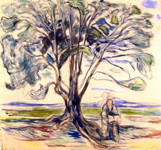 Old Man Sitting under a Tree
