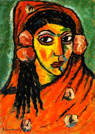 Spanish Woman with Red Veil