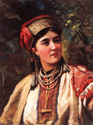 Girl in a Folk Dress
