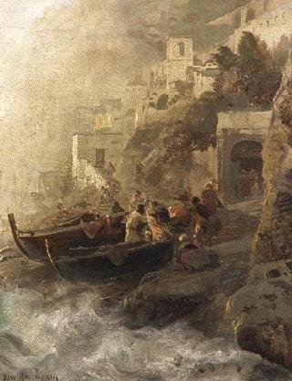 Homing Fishermen with their Boats at the Amalfi Coast