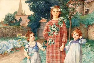 Three sisters in a walled garden