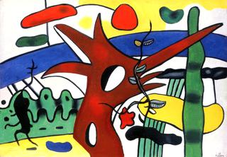 Landscape with Red Rooster