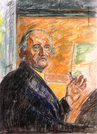 Self-Portrait with Pastel Stick