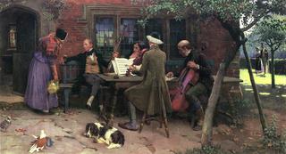 Musicians outside an Inn