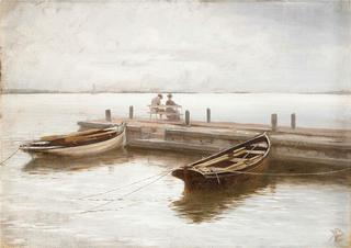 Couple on the bridge, evening