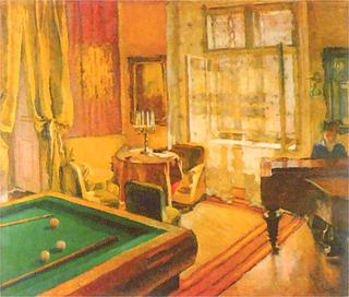 The interior of the billiard room