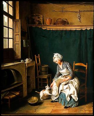Servant Girl Plucking a Chicken
