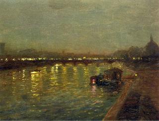 Lights on the Saint Peres Bridge, Paris