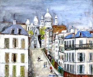 Rue Chappe and the Sacre-Coeur de Montmartre