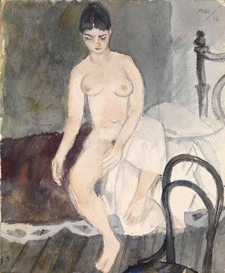 Nude Seated on a Bed