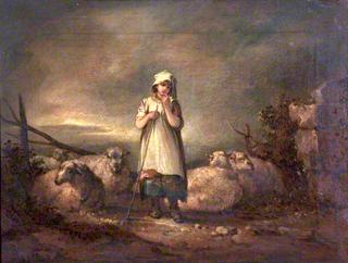 Gloucestershire Girl Keeping Sheep