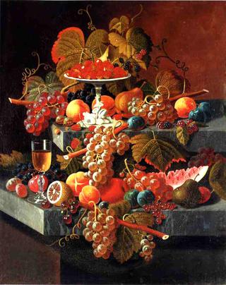 Fruit Composition with Tazza of Strawberries