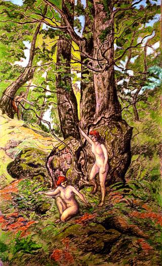 Two Women Surprised by a Faun